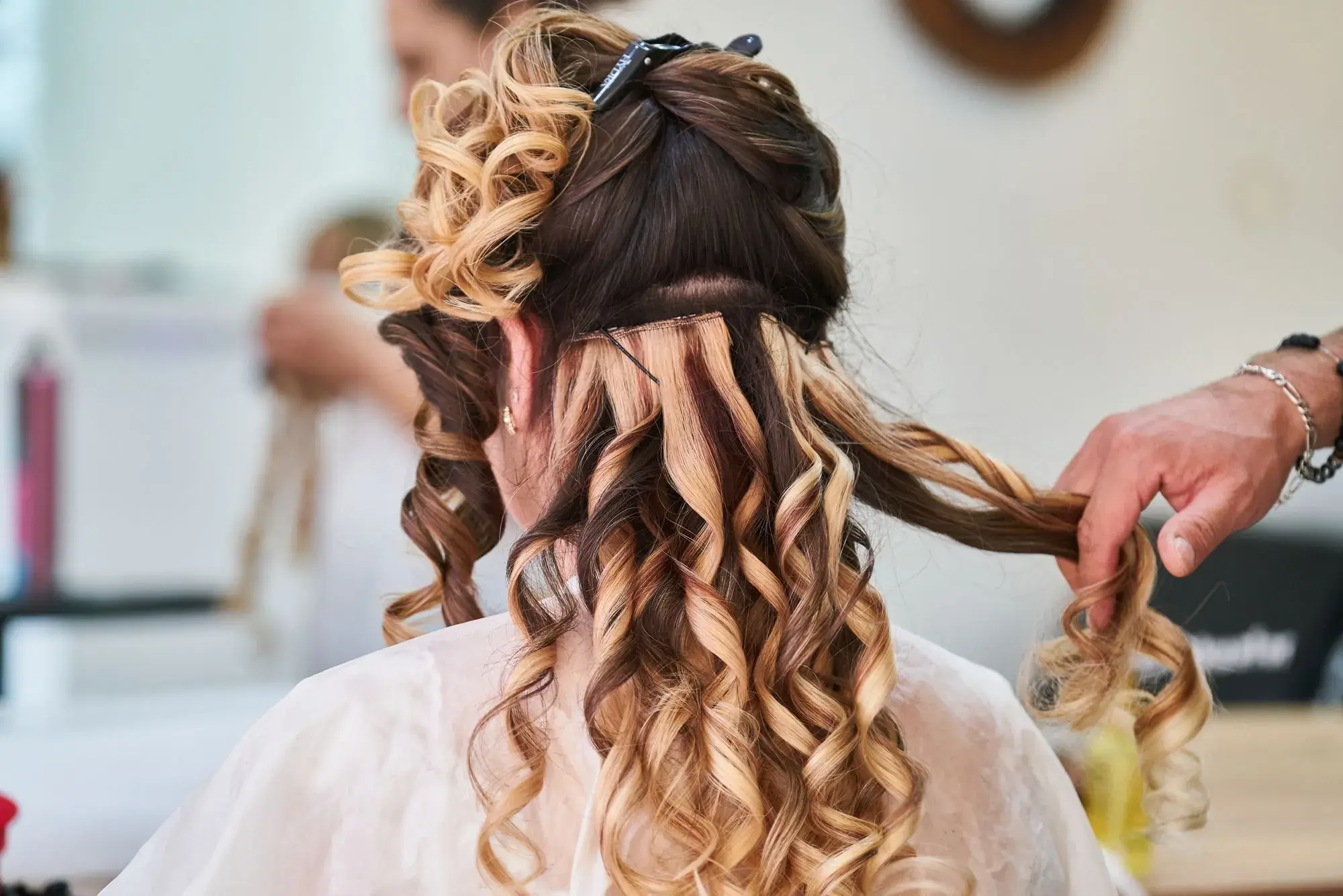 Soft curls being set